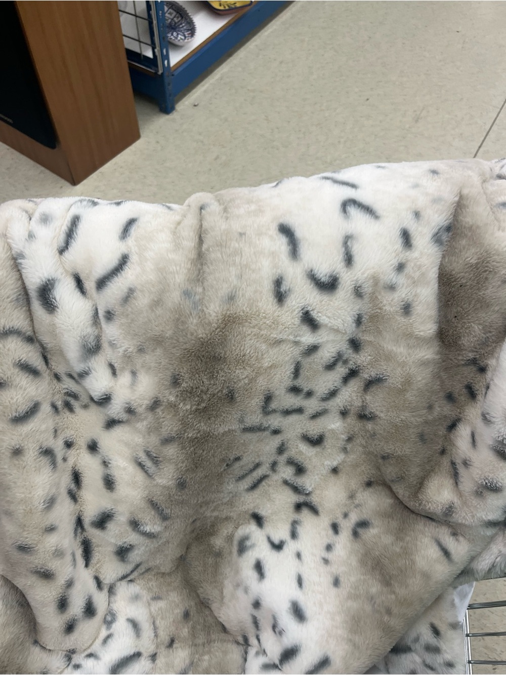 dennis basso Ivory and Black Faux Fur Accent Throw